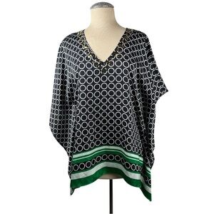 MICHAEL MICHAEL KORS, V-Neck, Art To Wear Poncho, Multi Colors, Size S/M‎